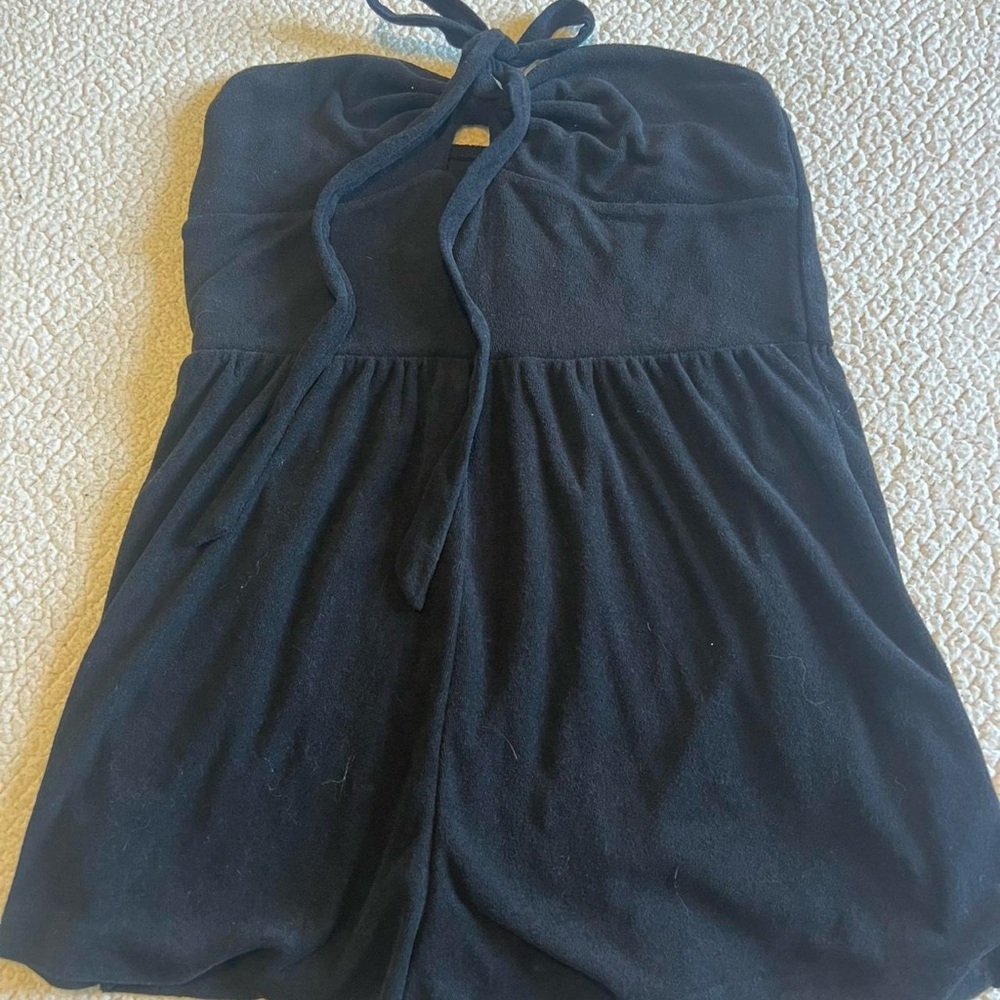 Black Strapless Romper